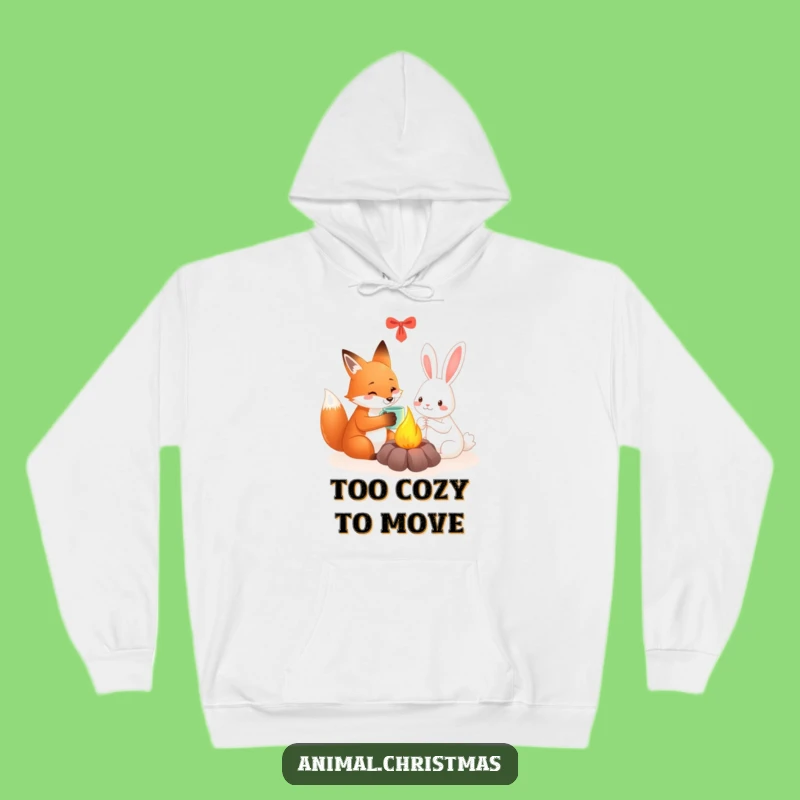 Funny Fox & Rabbit Cozy Hoodie - Warm & Heartfelt Winter Gift