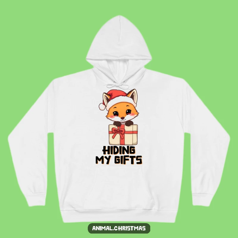 Cozy Funny Fox Santa Hat Hoodie - Warm Winter Gift