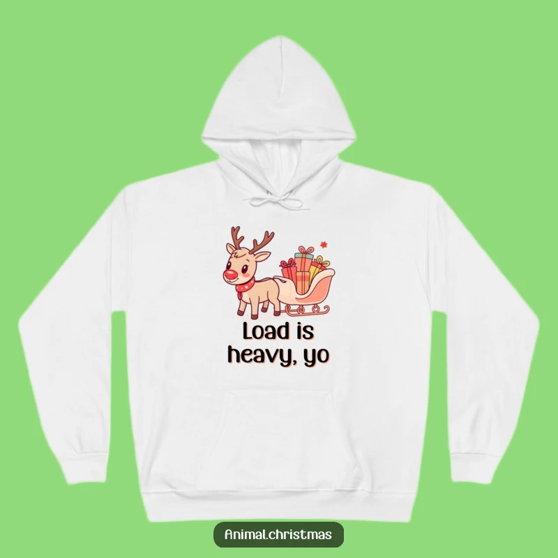 Cozy Funny Reindeer Sleigh Hoodie: A Warm and Humorous Christmas Gift for All
