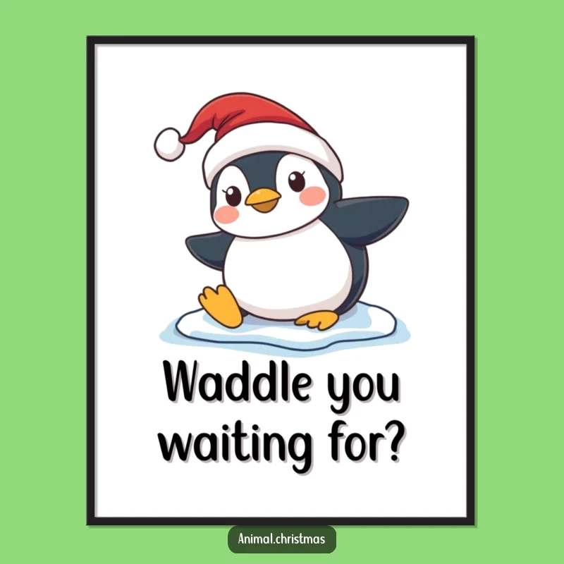 Festive Penguin Art: Free Printable Downloadable Gift for a Slippery Good Time!