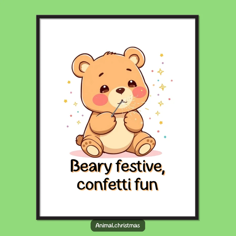 Free Printable Bear Wall Art: Kawaii Confetti Decor, Downloadable Art for Spaces