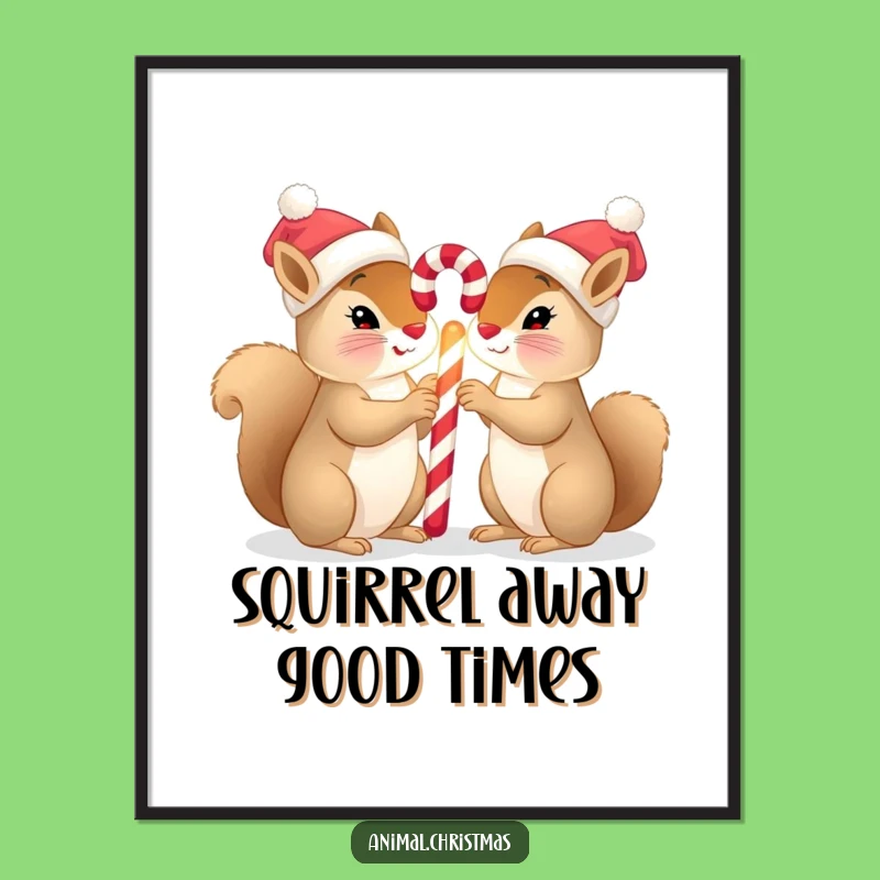 Free Printable Wall Art: Adorable Squirrels Sharing Art - Downloadable Funny Decor Gift
