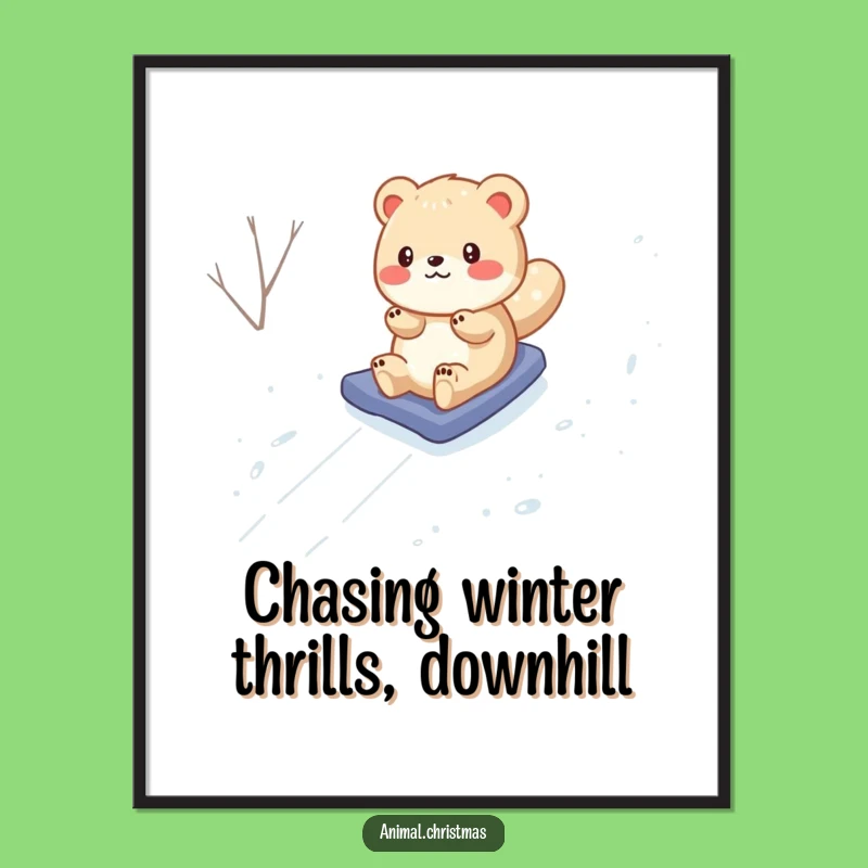 Free Printable Wall Art: Funny Snowboarding Animal, Hilarious Downloadable Decor