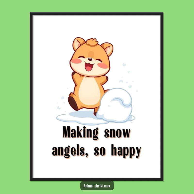 Free Printable Wall Art: Snow Kicking Animal, Energetic Downloadable Decor