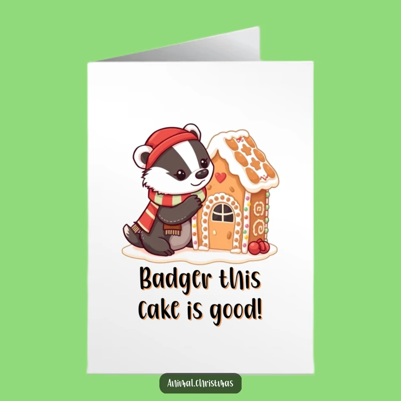 Free Printable Birthday Card: Funny Badger Bakes Joy - Downloadable Gift Laughs