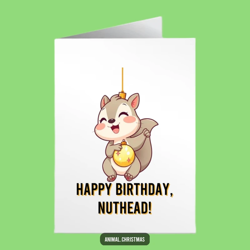Free Printable Birthday Card: Funny Squirrel Decorating DIY Downloadable