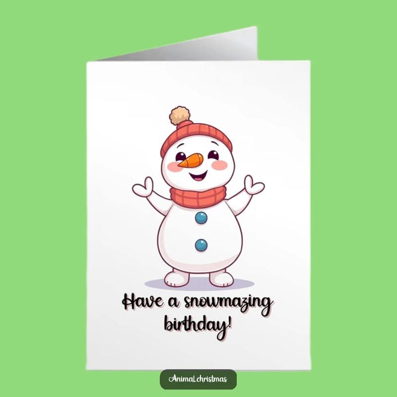 Free Printable Birthday Card: Snowman Jig Funny Downloadable Greeting Birthday Dance