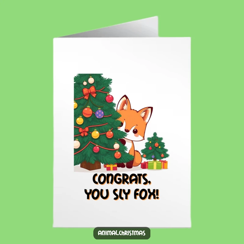 Free Printable Congrats Card: Funny Fox Peeking DIY Downloadable
