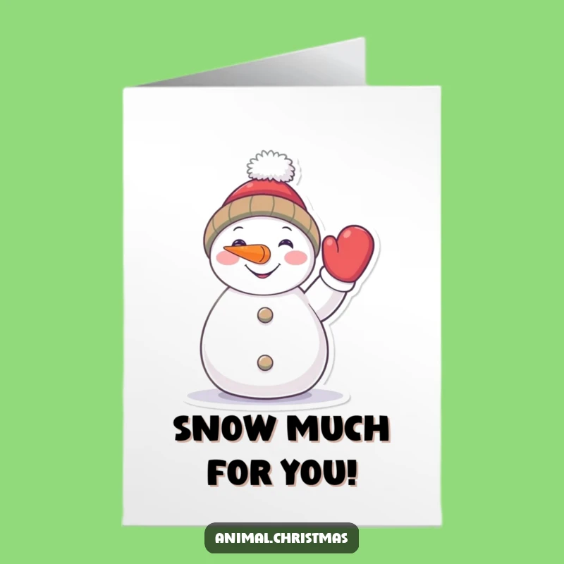 Free Printable Congrats Card: Cheerful Snowman Waving, Funny Downloadable Art for Joyful Achievements!