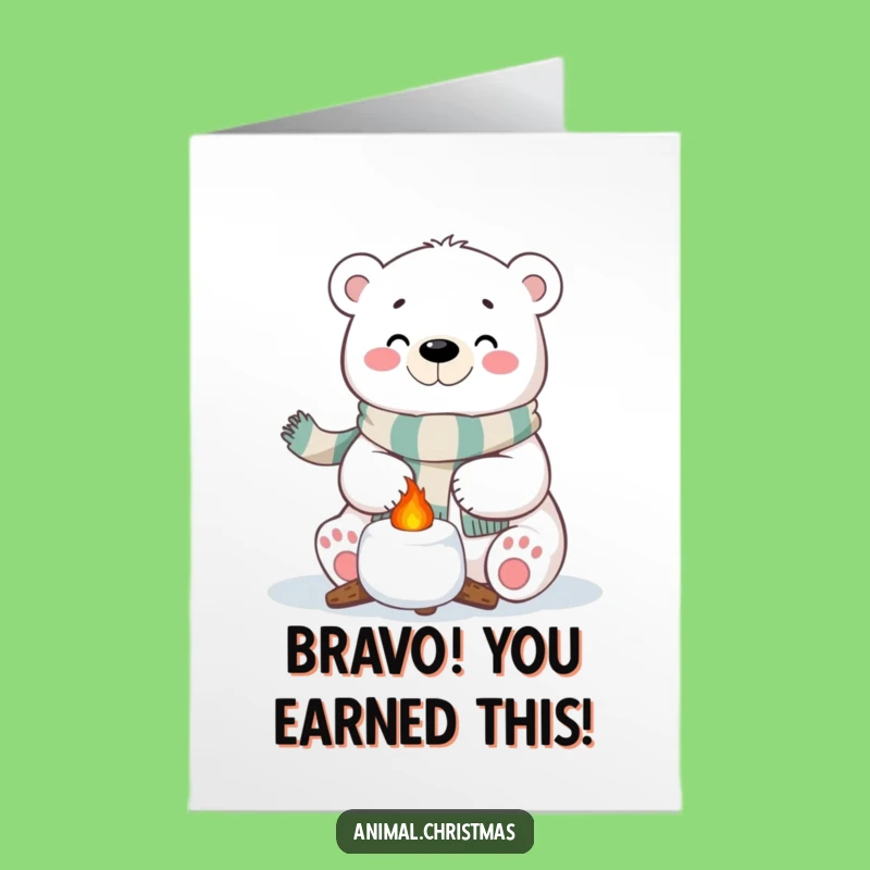 Free Printable Congrats Card: Polar Bear Roast Funny Downloadable Greeting Success
