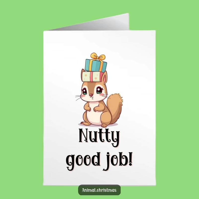 Free Printable Squirrel Congrats Card: Present Balancing Downloadable Surprise!