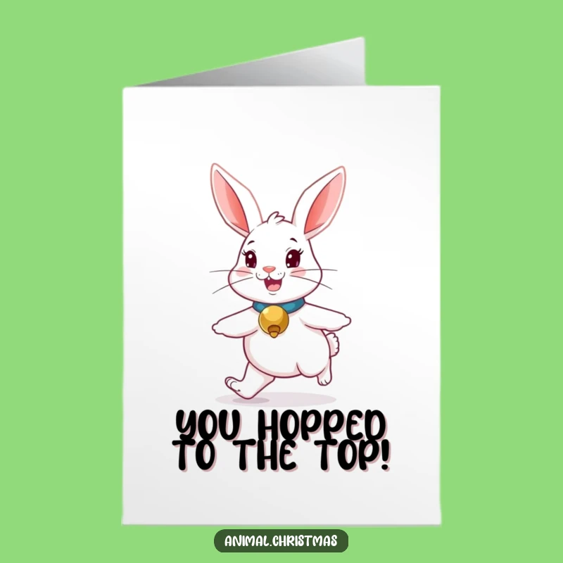 Free Printable Congrats Card: Hopping Rabbit, Festive Downloadable Art for Celebrating Successes!