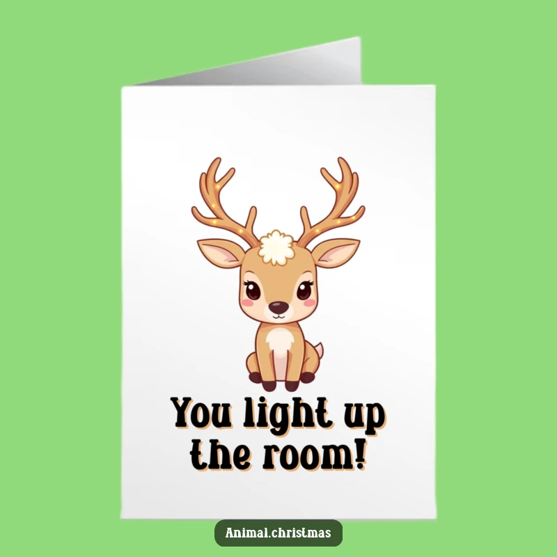 Free Printable Congrats Card: Twinkling Deer, Festive Lights, Downloadable Art for Shining Achievements!