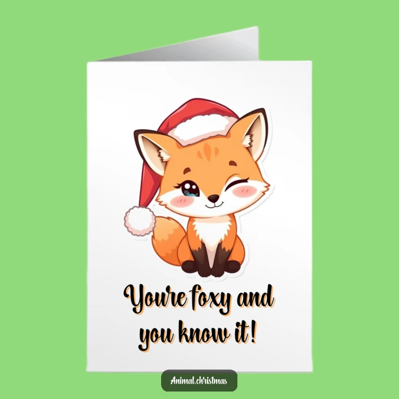 Funny Free Printable Congrats Card: Sly Fox Santa, Twinkling Eye, DIY Gift