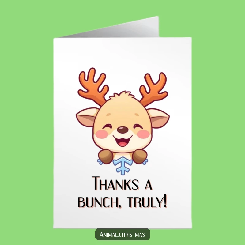 Free Printable Thank You Card: Antler Animal Snowflakes Express Gratitude