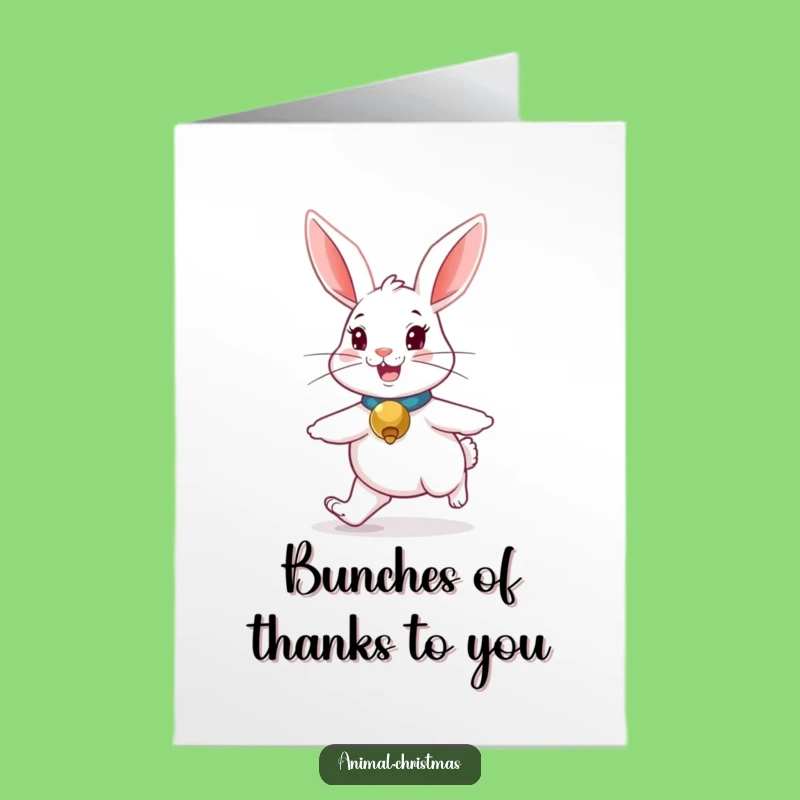 Free Printable Thank You Card: Merry Rabbit Hopping, Festive Downloadable Art for Expressing Gratitude!