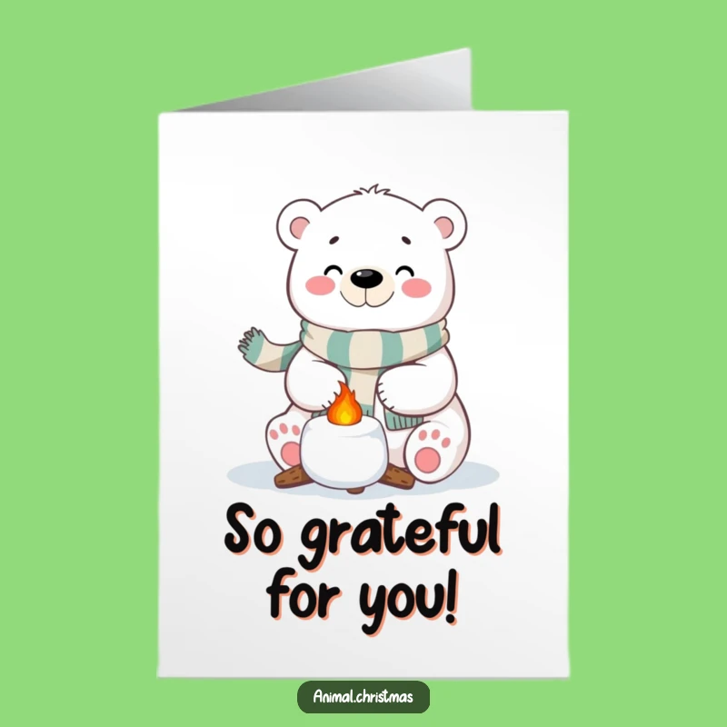 Free Printable Thank You Card: Polar Bear Roast Funny Downloadable Greeting Gratitude
