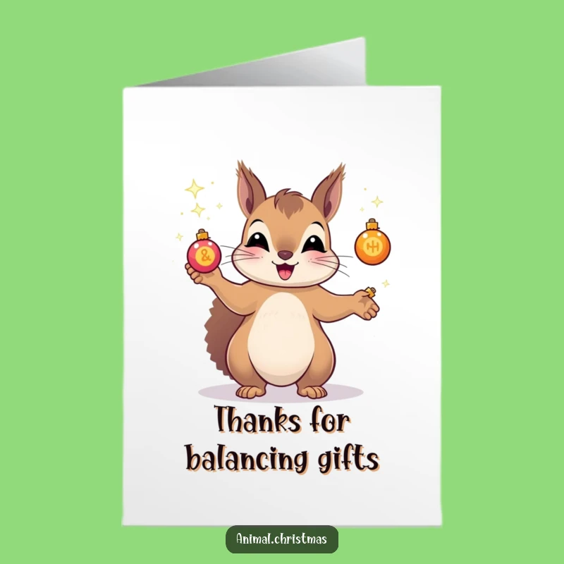 Free Printable Thank You Card: Juggling Squirrel, a Delightfully Funny Downloadable Gift