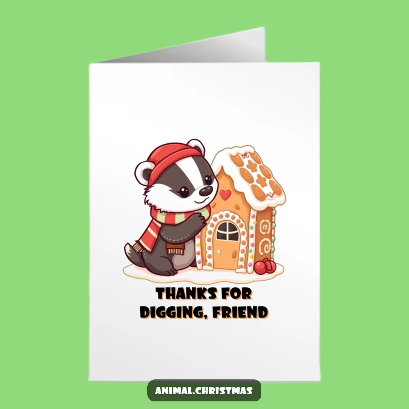 Free Printable Thank You Card: Badger Offers Thanks - Downloadable Gift of Gratitude