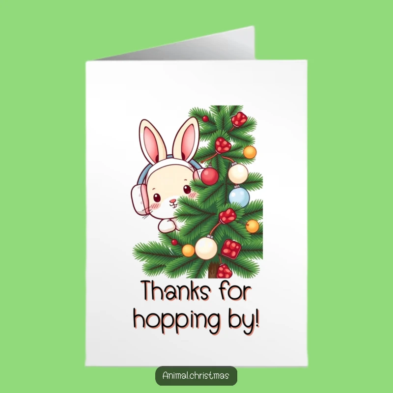 Free Printable Thank You Card: Warm Rabbit Earmuffs - Heartfelt Download Gift