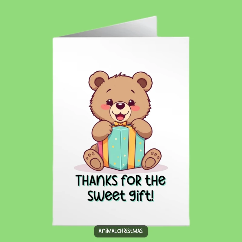 Free Printable Thank You Bear Cub Card: Funny Gift Unwrap