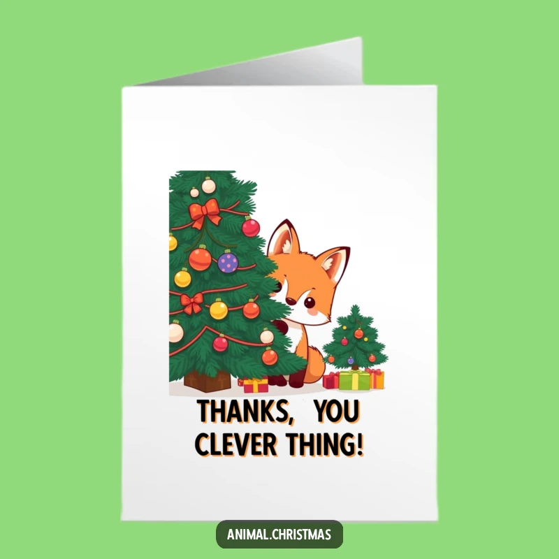 Free Printable Thank You Card: Funny Fox Peeking DIY Downloadable