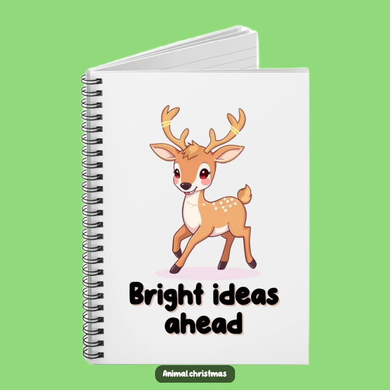 Funny Deer Christmas Notebook: Twinkling Lights Antlers, Perfect Gift for Notes