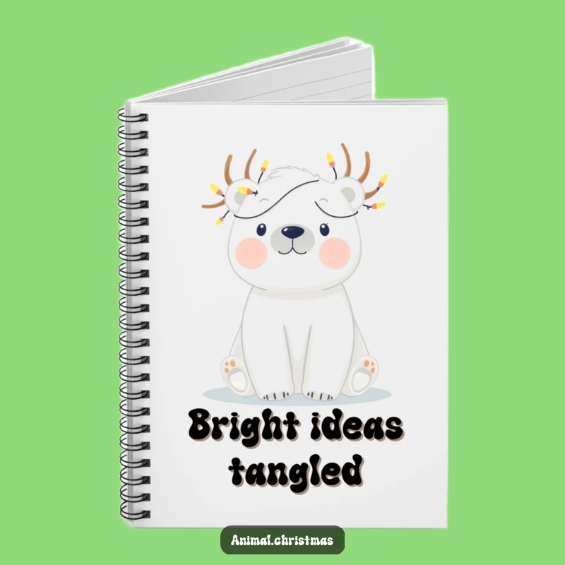 Funny Polar Bear Lights Notebook - Creative Journal Gift