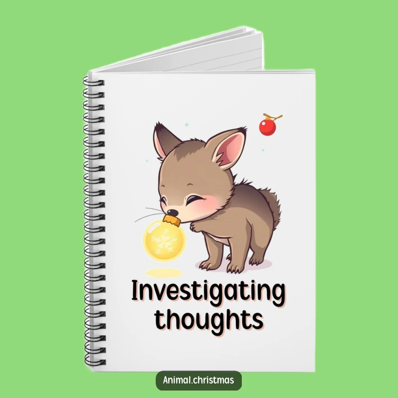 Funny Curious Animal Ornament Notebook, Holiday Discovery Journal