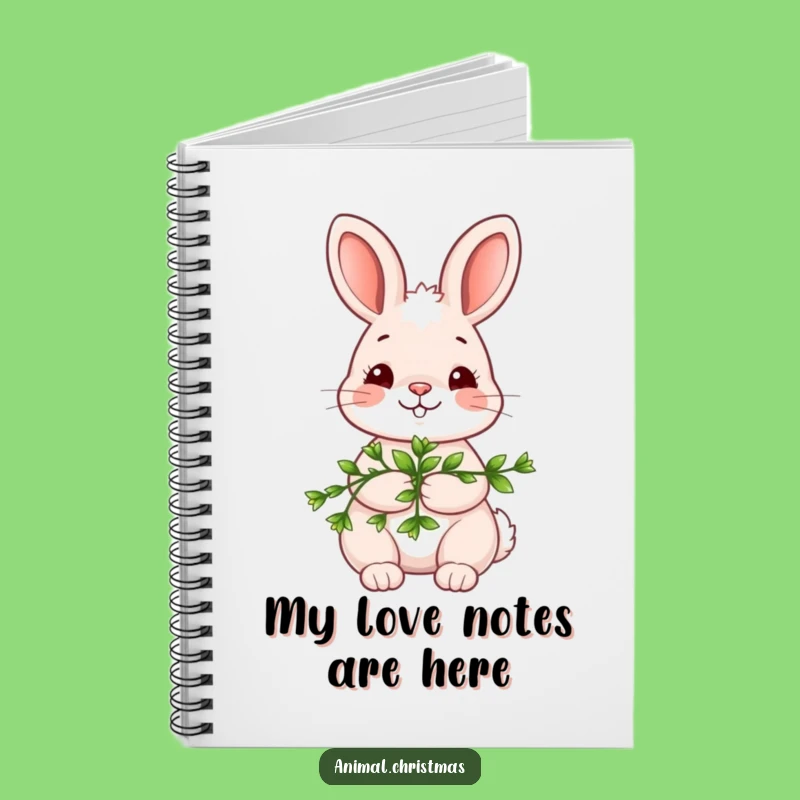Funny Kawaii Bunny Notebook: Mistletoe Shy - Romantic Funny Gift
