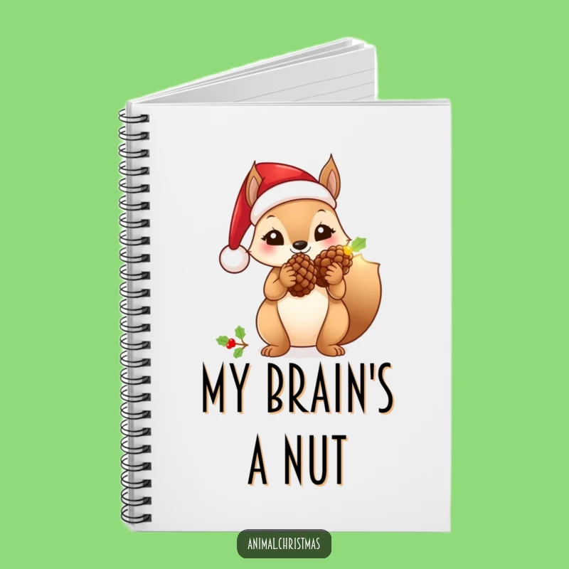 Funny Santa Squirrel Notebook: Jot Down Holiday Thoughts with a Glowing Pinecone Friend