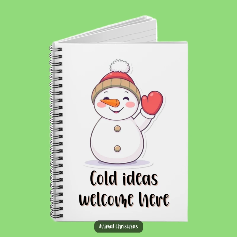 Funny Snowman Notebook: Jot Down Ideas with a Cheerful Waving Winter Friend