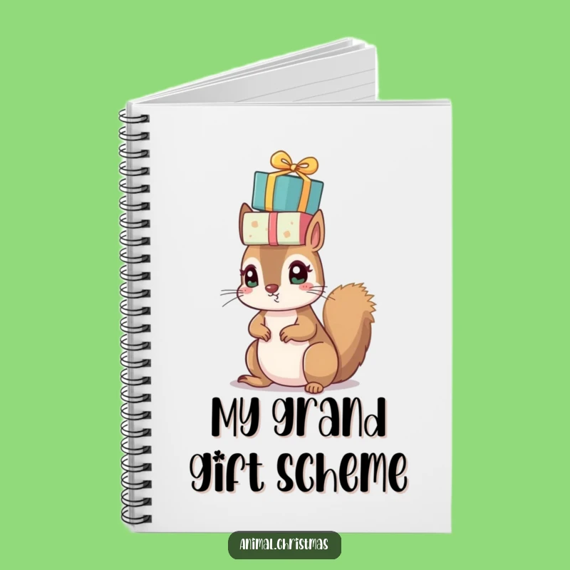 Funny Squirrel Presents Notebook - Holiday Journal & Gift Idea