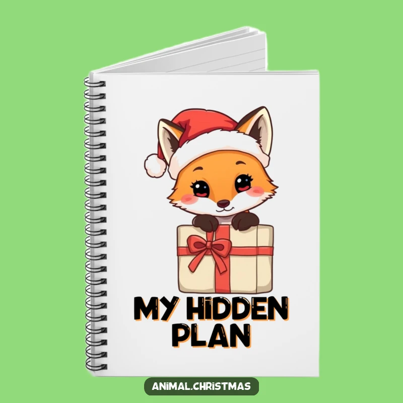 Funny Fox Santa Hat Notebook - Creative Journal Gift