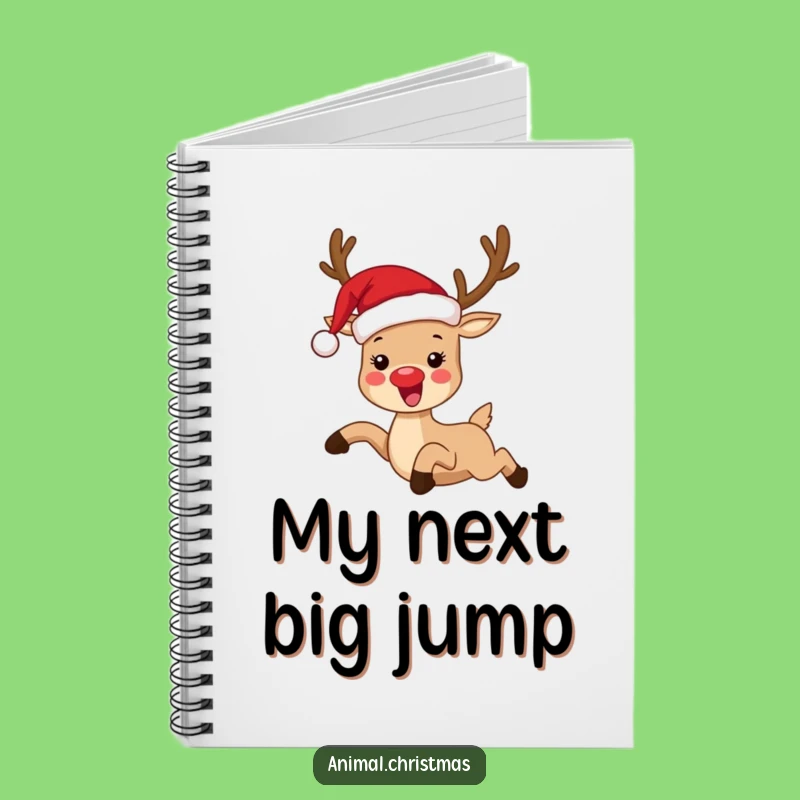 Funny Reindeer Santa Hat Notebook - Creative Journal Gift for Writers