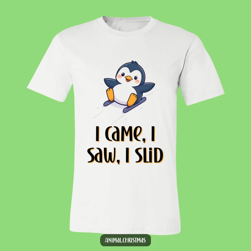 Funny Kawaii Penguin Hill T-Shirt: Wear Your Winter Joy