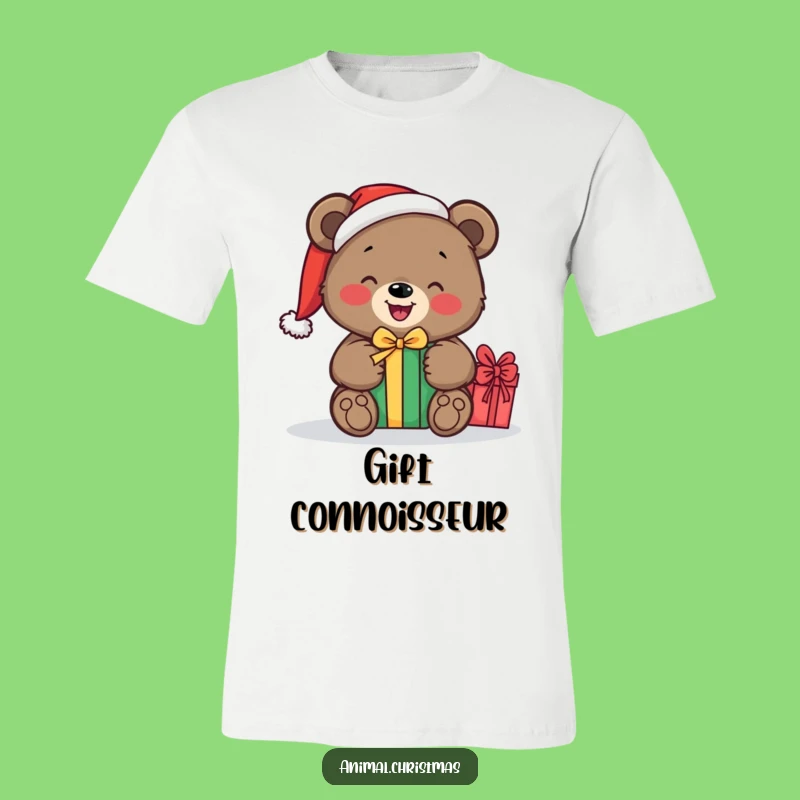 Funny Bear Santa T-Shirt: Festive Gift Unwrapping, Hilarious Christmas Tee, Perfect Gift