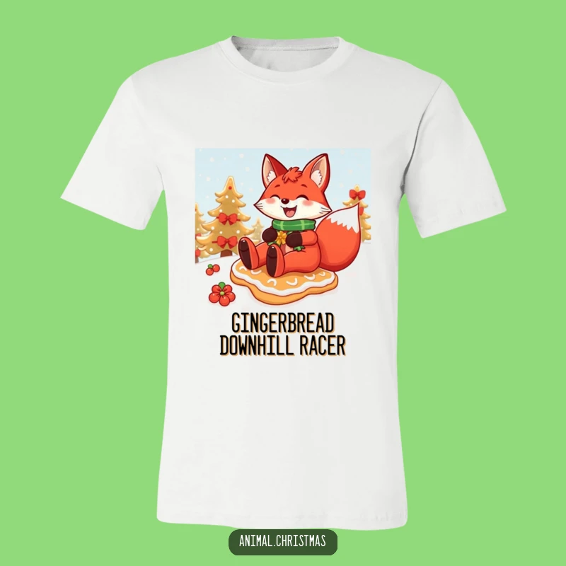 Funny Fox Gingerbread T-Shirt - Winter Adventure Character Tee