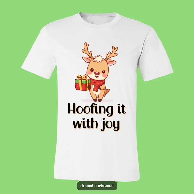 Funny Cute Reindeer T-Shirt - Cheerful Gift Delivery for Holiday Lovers