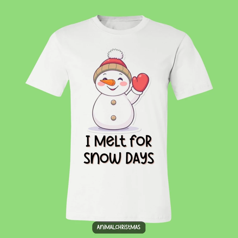 Funny Snowman Waving Mitten T-Shirt: Wear Your Cheerful Winter Spirit with Pride