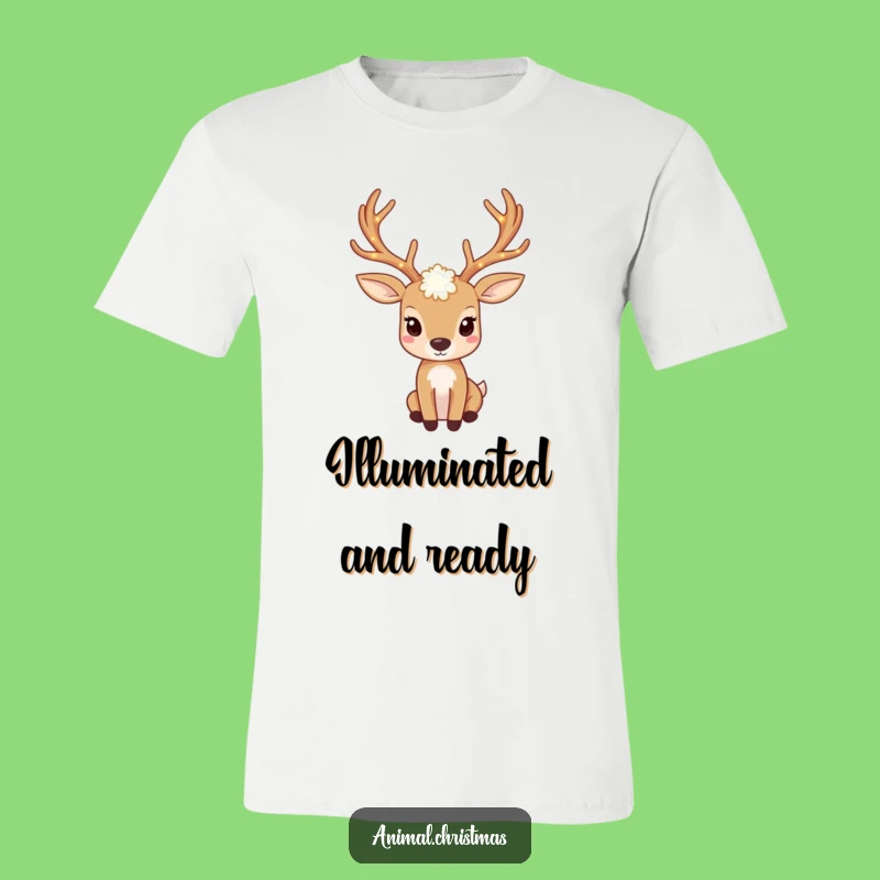 Funny Deer Lights T-Shirt: Shine Bright with Twinkling Antlers and Festive Style