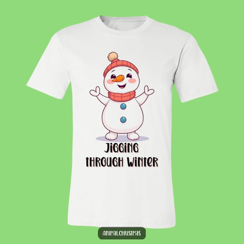 Funny Snowman Jig T-Shirt - Carrot Nose Dancing Fun