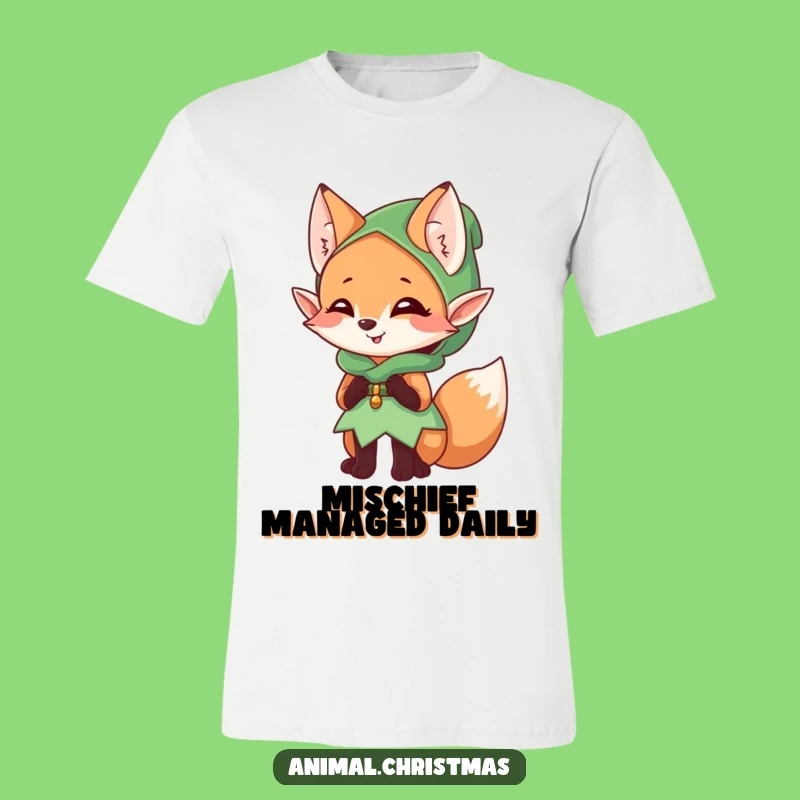 Funny Elf Fox T-Shirt: Wear Your Mischievous Side with Giggles and Charm