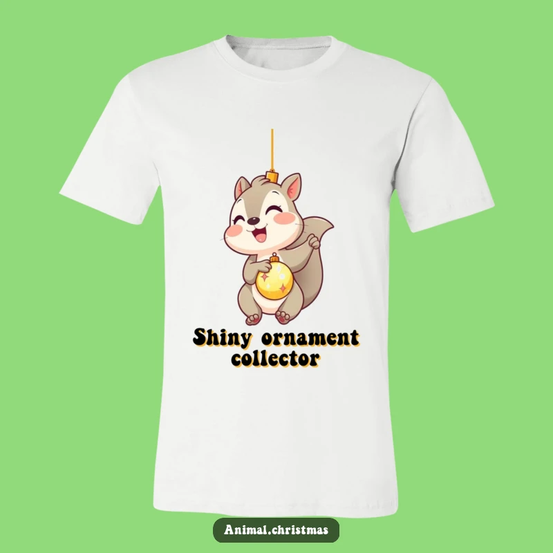 Funny Kawaii Squirrel T-Shirt: Gleeful Ornament Hanging Tee for Holiday Fun