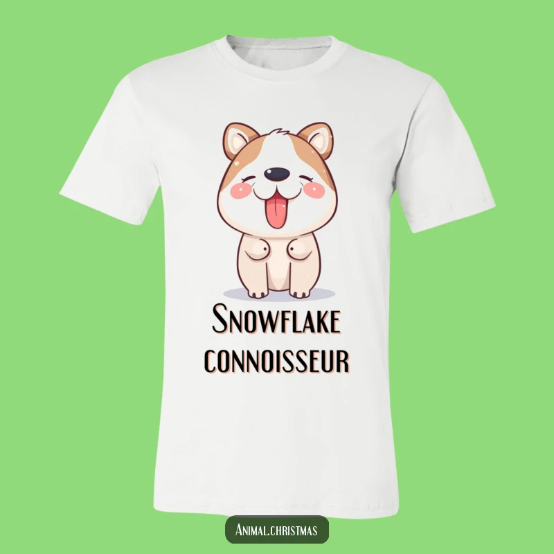 Funny Snow Catching Animal T-Shirt: Wearable Winter Happiness, a Hilarious Gift Idea!