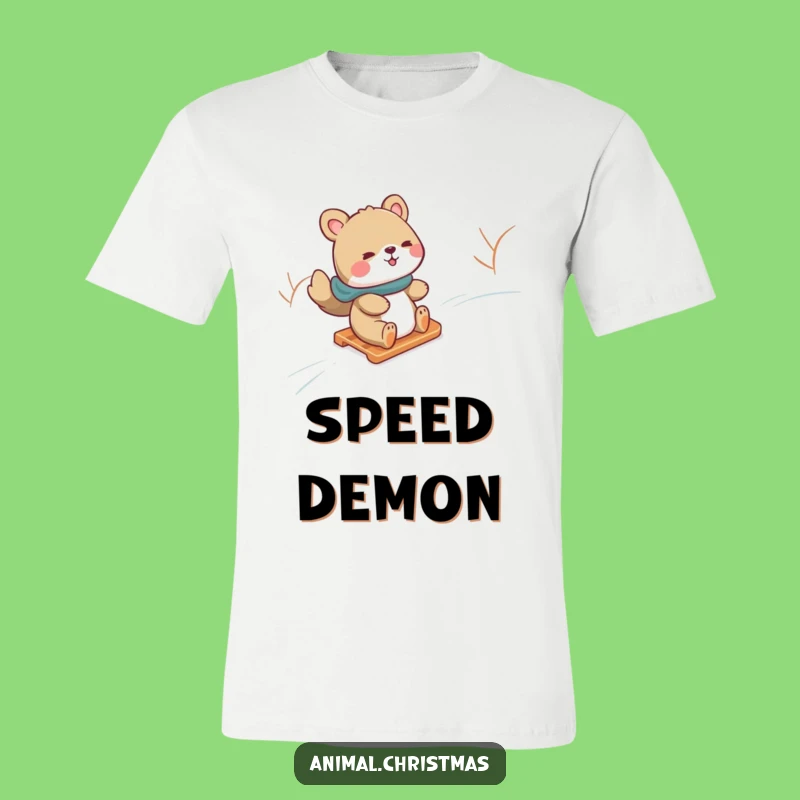 Funny Snow Sliding Animal T-Shirt: Winter Thrills - Hilarious Gift