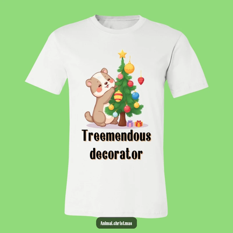 Funny Decorating Animal Tree T-Shirt, Festive Crafter Outfit Gift