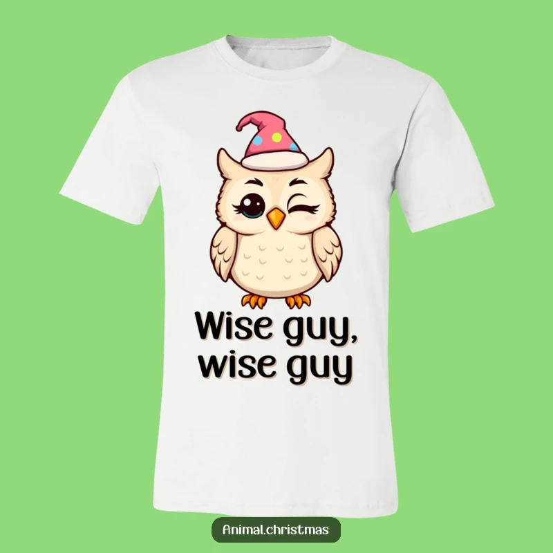 Funny Kawaii Owl Festive Hat T-Shirt: A Comedic Tee for Whimsical Souls