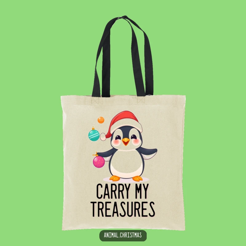 Funny Penguin Juggling Tote Bag: Carry Your Holiday Essentials with Festive Flair