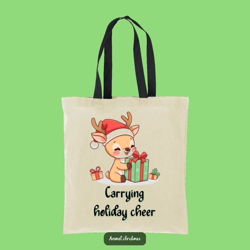 Funny Kawaii Deer Tote Bag: Stylish & Hilarious Holiday Shopping Companion